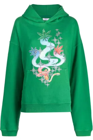 ERL Hoodie con hojas estampadas