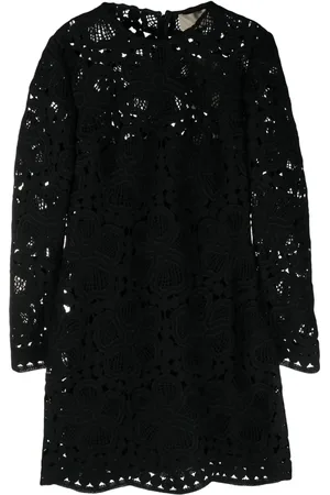 Elie saab Vestido corto con diseño floral en macramé