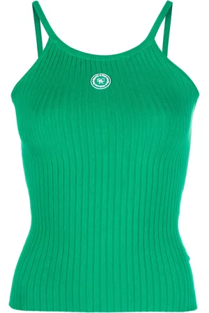 Sporty & Rich Top tejido de canalé con parche del logo