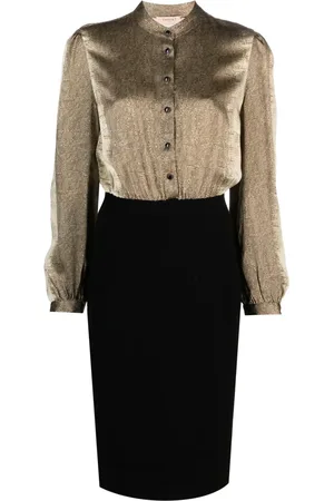 Twin-Set Vestido con motivo abstracto y placa del logo