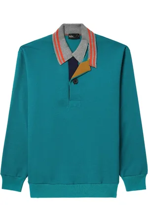 Kolor Playera tipo polo con detalle patchwork