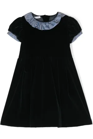 JESURUM BABY Vestido de terciopelo manga corta con ribete de volantes