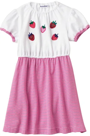 Familiar Vestido con apliques de fresa