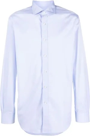 BRIONI Camisa de popelina con cuello italiano