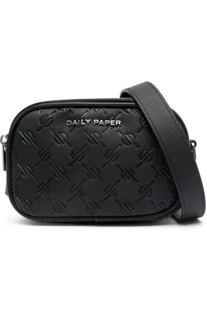 Daily Paper Logo-plaque Monogram-pattern Shoulder Bag in Black