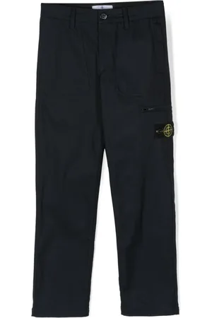 Stone Island Pantalones rectos con parche Compass