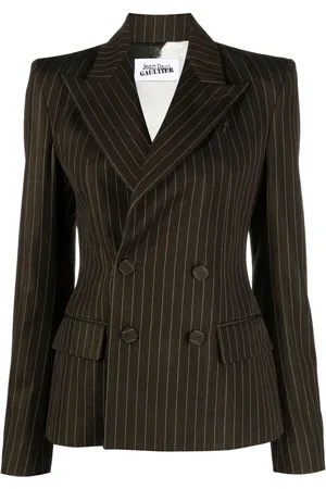 Jean Paul Gaultier Blazer con doble botonadura a rayas diplomáticas