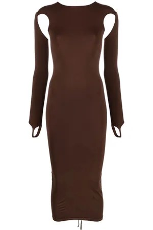 ANDREADAMO Vestido midi con diseño ajustado y aberturas