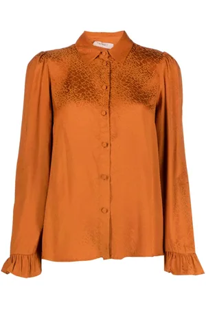 Twin-Set Camisa con animal print y volantes en los puños