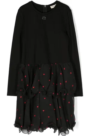 Twin-Set Vestido manga larga con corazones estampados