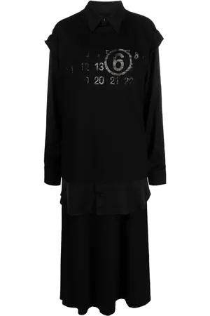 Maison Margiela Vestido midi con motivo de números