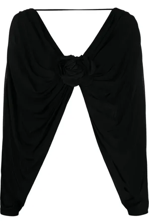 GIUSEPPE DI MORABITO Top con cuello en V y detalle de flor