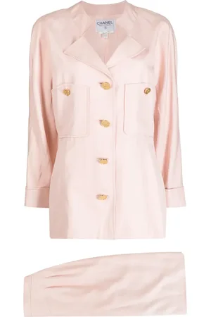 CHANEL Traje de falda de seda 1990-2000