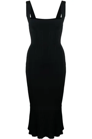 GALVAN Vestido con cuello cuadrado