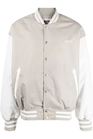 Izzue Text-embroidered two-tone design bomber jacket