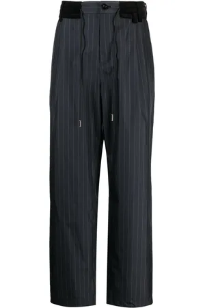 SACAI Pantalones de vestir con rayas diplomáticas estampadas