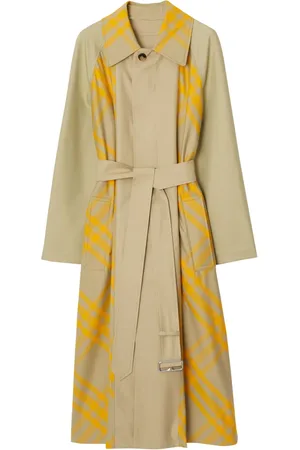 Burberry Gabardina con estampado de cuadros y motivo EDK