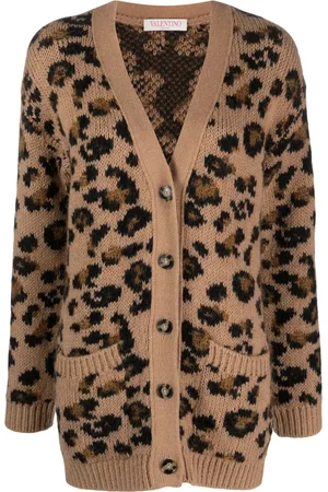 VALENTINO GARAVANI Cárdigan con motivo de leopardo en intarsia