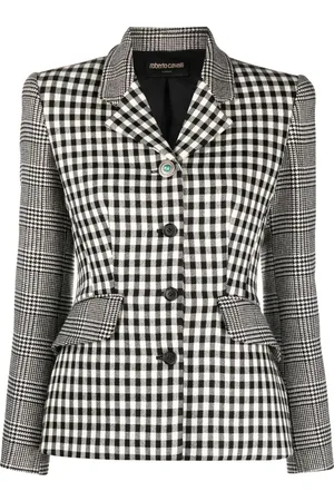 Roberto Cavalli Blazer con motivo de cuadros tartán