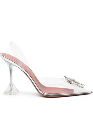 Amina Muaddi Zapatillas Begum Glass con tacón de 95mm