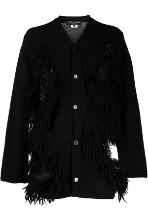 Comme des Garçons Cárdigan con aberturas y flecos