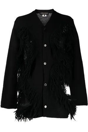Comme des Garçons Cárdigan con aberturas y flecos