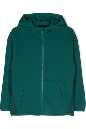 Emporio Armani Hoodie con cierre y logo estampado