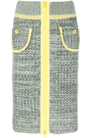 CORMIO Falda tejida con bordado floral