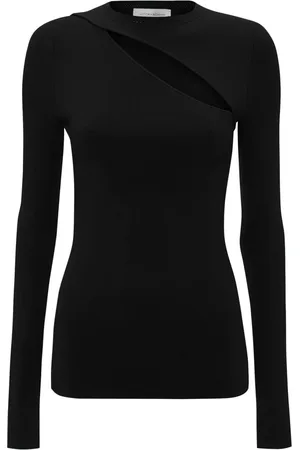 Victoria Beckham Top tejido de canalé con aberturas
