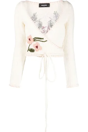 Dsquared2 Cárdigan corto con bordado floral