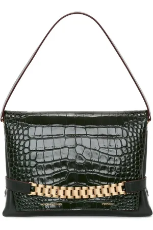 Victoria Beckham Bolsa de mano Chain Pouch con efecto de piel de cocodrilo