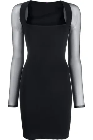 MAISON CLOSE Vestido manga larga con cuello cuadrado