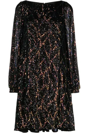 TALBOT RUNHOF Vestido manga larga bordado con lentejuelas