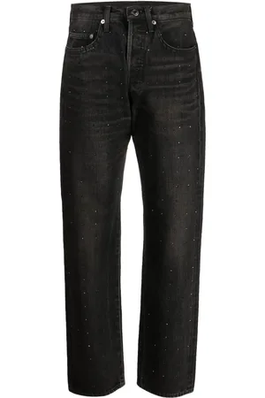 UNDERCOVER Jeans rectos con detalles de strass