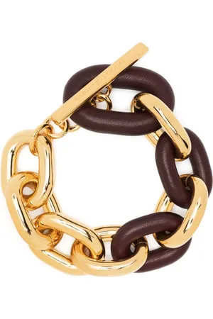 Paco rabanne Pulsera de cadena con diseño de dos tonos