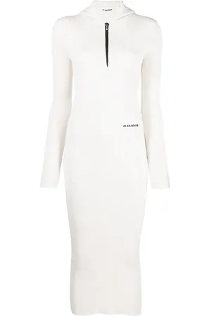 Jil Sander Vestido midi con logo estampado