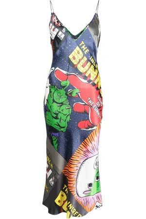 Natasha Zinko Slip dress con estampado de cómic