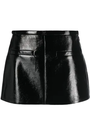 Courrèges Falda corta con efecto brillante