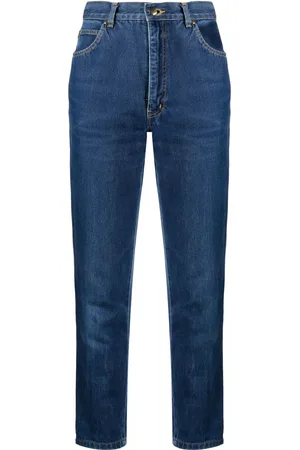 Saint Laurent Jeans rectos con logo bordado 1990-2000