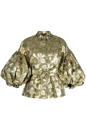 BIYAN Top con estampado floral y efecto metalizado