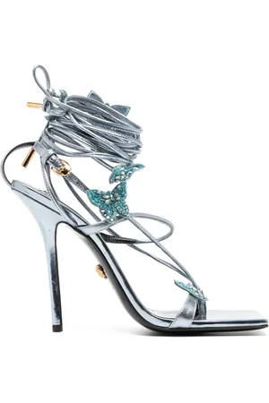 VERSACE Sandalias Crystal Butterflies con tacón de 115mm de x Dua Lipa