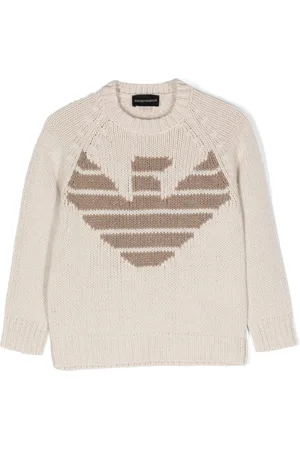 Emporio Armani Suéter con logo bordado y cuello en V