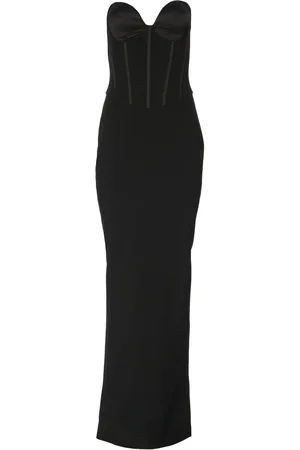 Retrofete Vestido largo Luna con diseño strapless