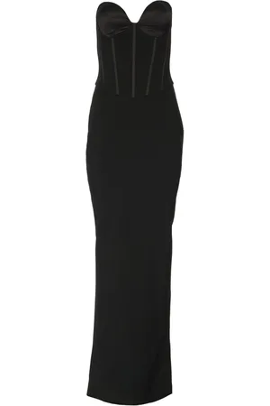 Retrofete Vestido largo Luna con diseño strapless