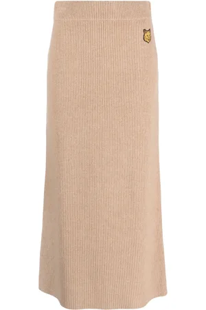Maison Kitsuné Falda tejida de canalé con parche Fox
