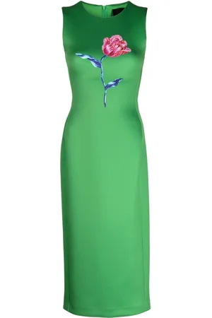 Cynthia Rowley Vestido midi sin mangas con estampado floral