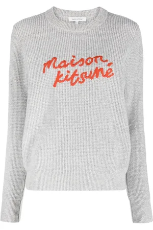 Maison Kitsuné Suéter de tejido gofrado con logo bordado