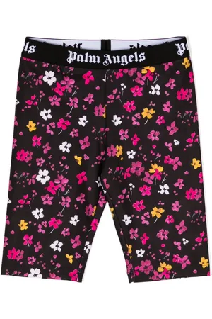Palm Angels Shorts de ciclismo con estampado floral y logo en la pretina