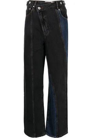 Feng Chen Wang Jeans rectos con tiro asimétrico