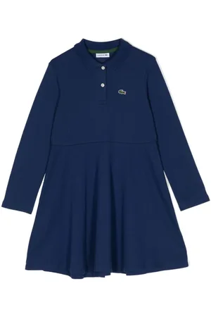 Lacoste Vestido tipo playera tipo polo plisado con logo bordado